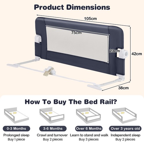 105cm toddler bed rail with - 105cm,